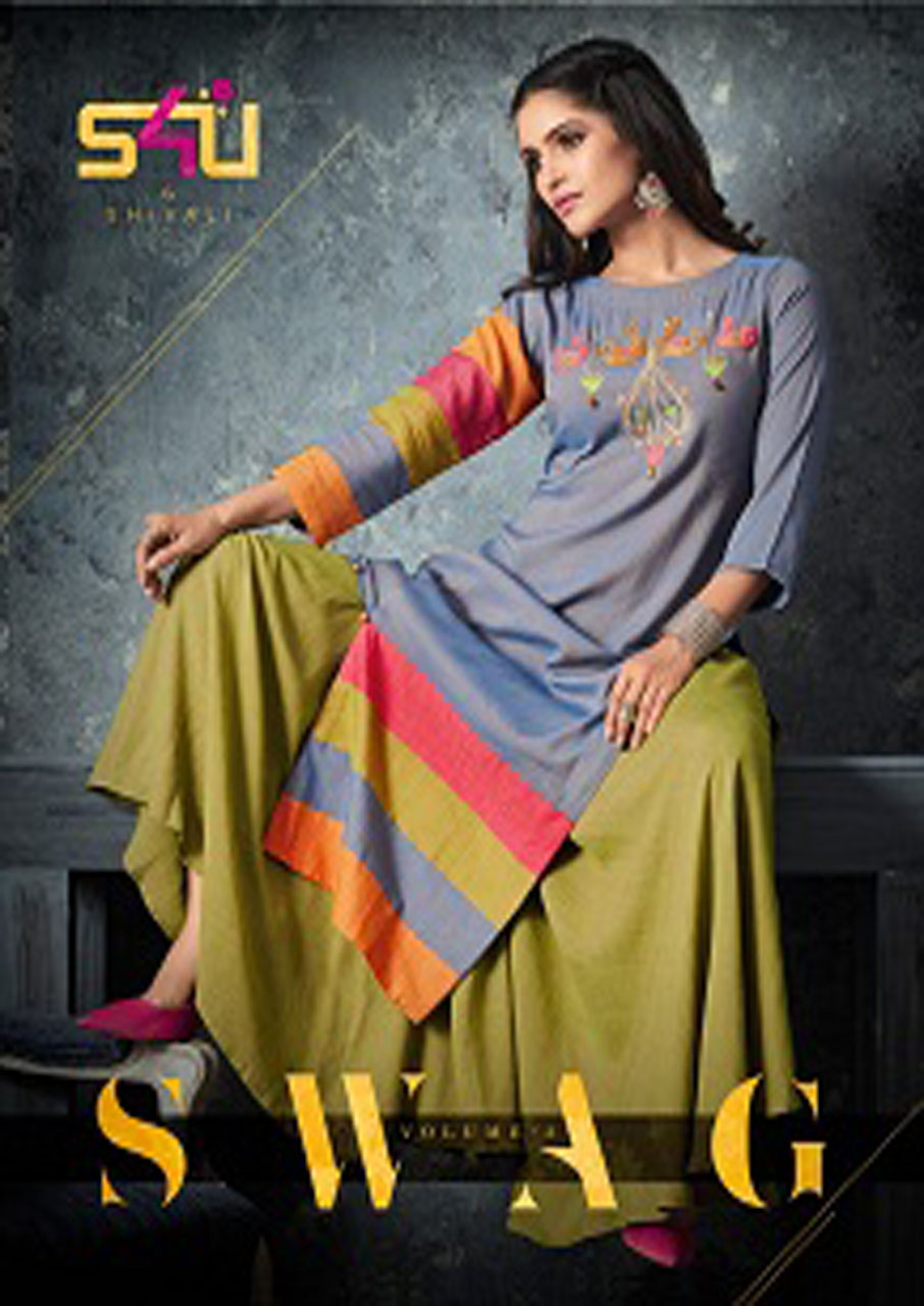 S4U By Swag Vol 3 New Party Wear Kurti With Palazzo Collection S4U By Swag Vol 3 New Party Wear Kurti With Palazzo Collection